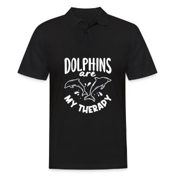 Dolphins are my therapy - Men's Polo Shirt - black - Front - Kai (181cm)