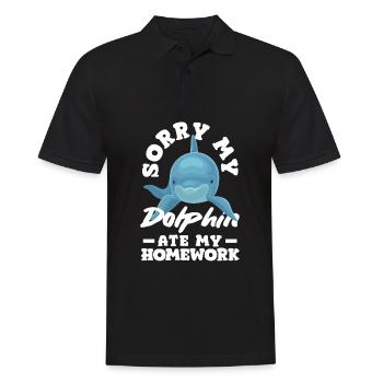 Sorry My Dolphin Ate My Homework - Männer Poloshirt - Schwarz - Vorne - Kai (181cm)