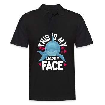 This is my happy face dolphin - Men's Polo Shirt - black - Front - Kai (181cm)