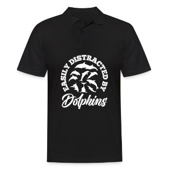 Easily distracted by dolphins - Men's Polo Shirt - black - Front - Kai (181cm)