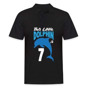 Dieser Kleine Delphin Ist 1 1. Geburtstag - Männer Poloshirt - Schwarz - Vorne - Kai (181cm)