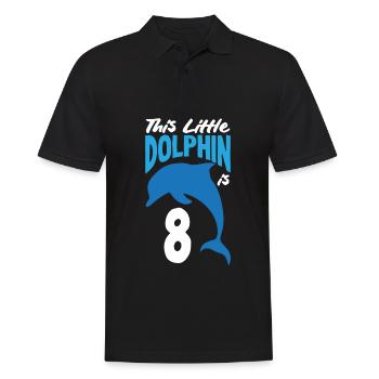 Dieser Kleine Delphin Ist 8 8. Geburtstag - Männer Poloshirt - Schwarz - Vorne - Kai (181cm)