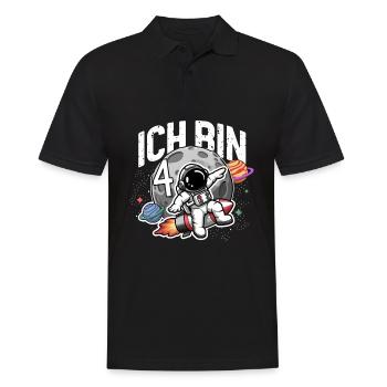 4ème anniversaire garçons 4 ans astronaute anniversaire - Polo Homme - noir - Devant - Kai (181cm)