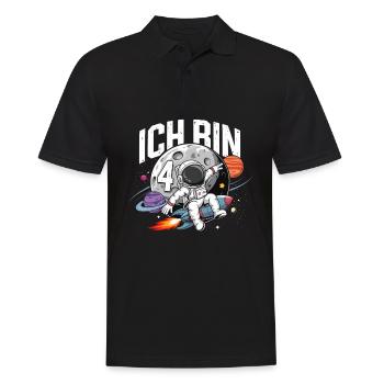 4ème anniversaire garçons 4 ans astronaute anniversaire - Polo Homme - noir - Devant - Kai (181cm)