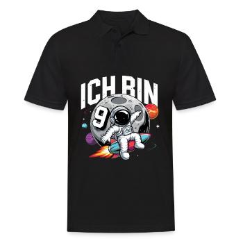 9e anniversaire garçons 9 ans astronaute anniversaire - Polo Homme - noir - Devant - Kai (181cm)