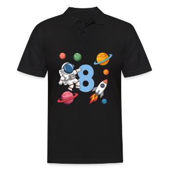 8ème anniversaire Garçons 8 ans Astronaute Anniversaire - Polo Homme - noir - Devant - Kai (181cm)
