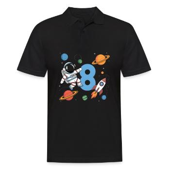 8ème anniversaire Garçons 8 ans Astronaute Anniversaire - Polo Homme - noir - Devant - Kai (181cm)