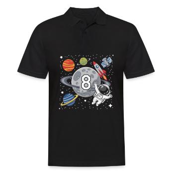 8ème anniversaire Garçons 8 ans Astronaute Anniversaire - Polo Homme - noir - Devant - Kai (181cm)