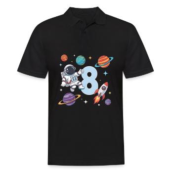 8ème anniversaire Garçons 8 ans Astronaute Anniversaire - Polo Homme - noir - Devant - Kai (181cm)