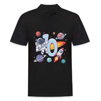 10. Geburtstag Jungen Astronaut Geburtstag - Männer Poloshirt - Schwarz - Vorne - Kai (181cm)