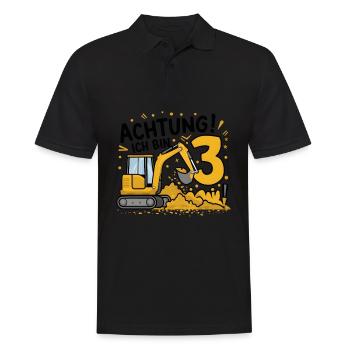 3ème anniversaire garçon 3 ans chantier de construction d’excavatrice - Polo Homme - noir - Devant - Kai (181cm)