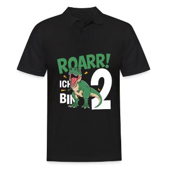 2. Geburtstag 2 Jahre Dino Dinosaurier Fan - Männer Poloshirt - Schwarz - Vorne - Kai (181cm)