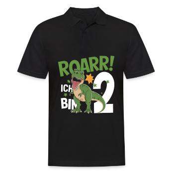2. Geburtstag 2 Jahre Dino Dinosaurier Fan - Männer Poloshirt - Schwarz - Vorne - Kai (181cm)