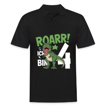 Fan de dinosaures Dino 4e anniversaire 4 ans - Polo Homme - noir - Devant - Kai (181cm)