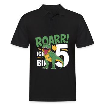 5. Geburtstag 5 Jahre Dino Dinosaurier Fan - Männer Poloshirt - Schwarz - Vorne - Kai (181cm)