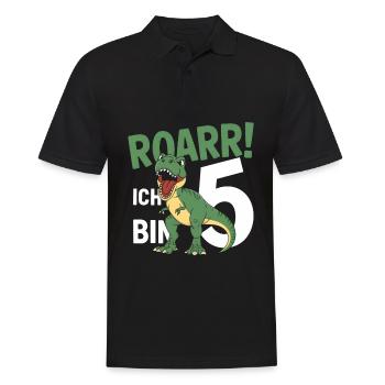 5. Geburtstag 5 Jahre Dino Dinosaurier Fan - Männer Poloshirt - Schwarz - Vorne - Kai (181cm)