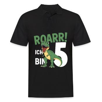 5. Geburtstag 5 Jahre Dino Dinosaurier Fan - Männer Poloshirt - Schwarz - Vorne - Kai (181cm)