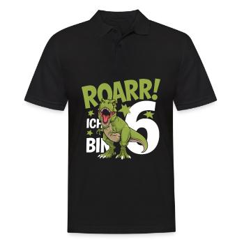 6ème anniversaire 6 ans Dino Dinosaur Fan - Polo Homme - noir - Devant - Kai (181cm)