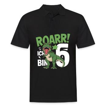 6ème anniversaire 6 ans Dino Dinosaur Fan - Polo Homme - noir - Devant - Kai (181cm)