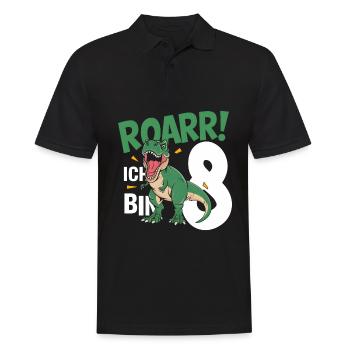 8. Geburtstag 8 Jahre Dino Dinosaurier Fan - Männer Poloshirt - Schwarz - Vorne - Kai (181cm)