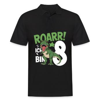8. Geburtstag 8 Jahre Dino Dinosaurier Fan - Männer Poloshirt - Schwarz - Vorne - Kai (181cm)