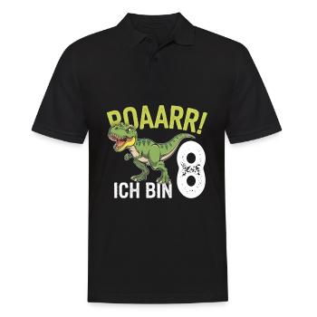 8e anniversaire 8 ans Dino Dinosaur Fan - Polo Homme - noir - Devant - Kai (181cm)