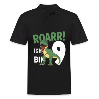 9e anniversaire 9 ans Dino Dinosaur Fan - Polo Homme - noir - Devant - Kai (181cm)