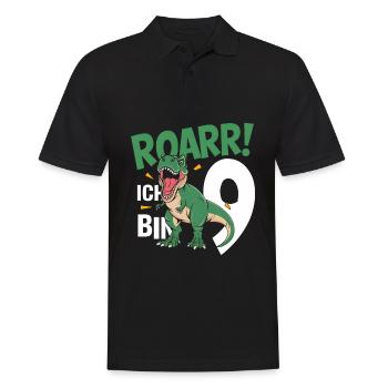 9e anniversaire 9 ans Dino Dinosaur Fan - Polo Homme - noir - Devant - Kai (181cm)
