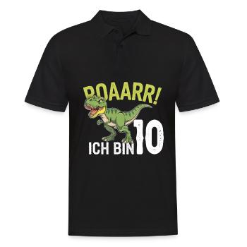 10. Geburtstag 10 Jahre Dino Dinosaurier Fan - Männer Poloshirt - Schwarz - Vorne - Kai (181cm)