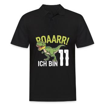 11. Geburtstag 11 Jahre Dino Dinosaurier Fan - Männer Poloshirt - Schwarz - Vorne - Kai (181cm)