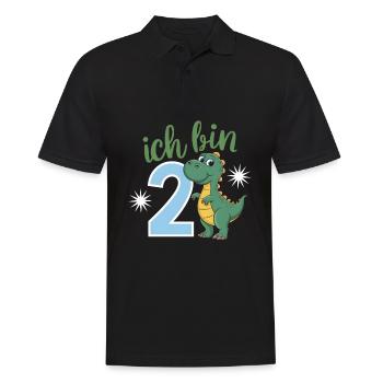 2. Geburtstag 2 Jahre Dino Dinosaurier Fan - Männer Poloshirt - Schwarz - Vorne - Kai (181cm)