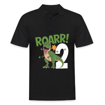 2. Geburtstag 2 Jahre Dino Dinosaurier Fan - Männer Poloshirt - Schwarz - Vorne - Kai (181cm)