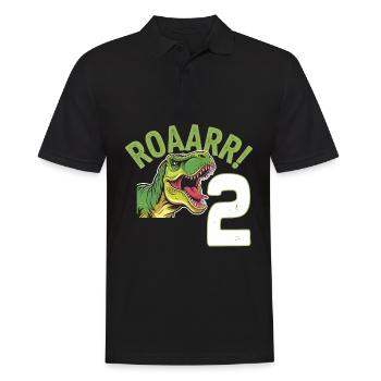 2. Geburtstag 2 Jahre Dino Dinosaurier Fan - Männer Poloshirt - Schwarz - Vorne - Kai (181cm)