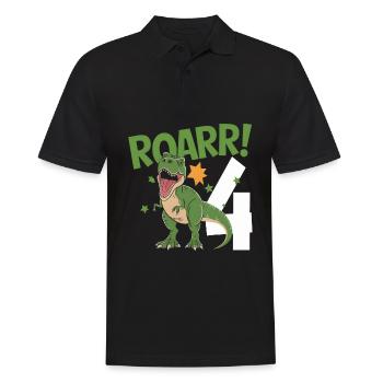 4ème anniversaire 4 ans Dino Dinosaur Fan - Polo Homme - noir - Devant - Kai (181cm)