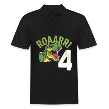 4. Geburtstag 4 Jahre Dino Dinosaurier Fan - Männer Poloshirt - Schwarz - Vorne - Kai (181cm)