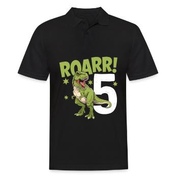 5. Geburtstag 5 Jahre Dino Dinosaurier Fan - Männer Poloshirt - Schwarz - Vorne - Kai (181cm)