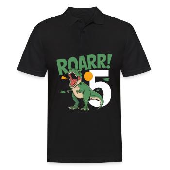 5. Geburtstag 5 Jahre Dino Dinosaurier Fan - Männer Poloshirt - Schwarz - Vorne - Kai (181cm)