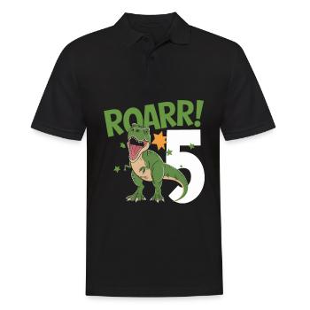 5. Geburtstag 5 Jahre Dino Dinosaurier Fan - Männer Poloshirt - Schwarz - Vorne - Kai (181cm)