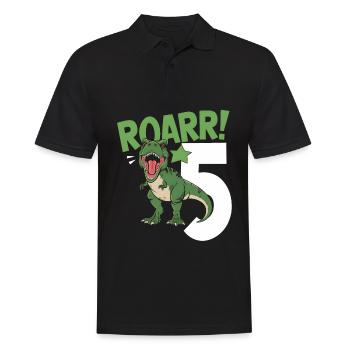 5. Geburtstag 5 Jahre Dino Dinosaurier Fan - Männer Poloshirt - Schwarz - Vorne - Kai (181cm)