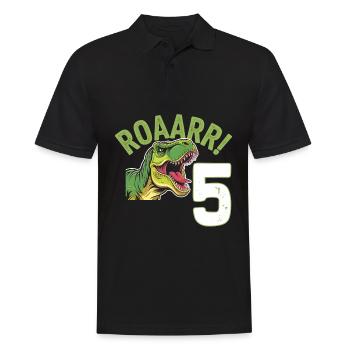 5. Geburtstag 5 Jahre Dino Dinosaurier Fan - Männer Poloshirt - Schwarz - Vorne - Kai (181cm)