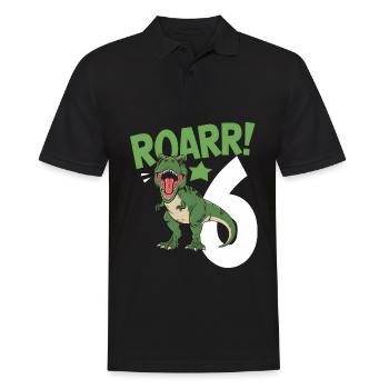 6ème anniversaire 6 ans Dino Dinosaur Fan - Polo Homme - noir - Devant - Kai (181cm)