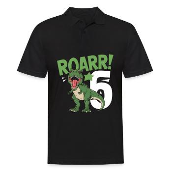 6th Birthday 6 Years Dino Dinosaur Fan - Men's Polo Shirt - black - Front - Kai (181cm)