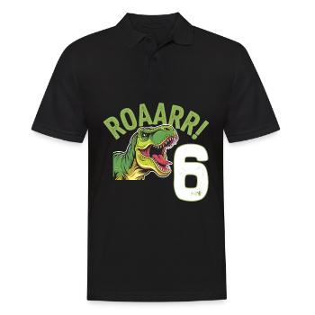 6ème anniversaire 6 ans Dino Dinosaur Fan - Polo Homme - noir - Devant - Kai (181cm)