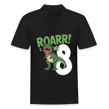 8. Geburtstag 8 Jahre Dino Dinosaurier Fan - Männer Poloshirt - Schwarz - Vorne - Kai (181cm)