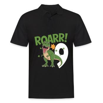 9e anniversaire 9 ans Dino Dinosaur Fan - Polo Homme - noir - Devant - Kai (181cm)