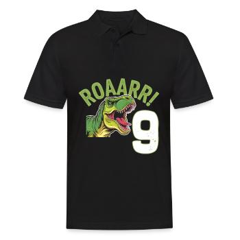 9. Geburtstag 9 Jahre Dino Dinosaurier Fan - Männer Poloshirt - Schwarz - Vorne - Kai (181cm)