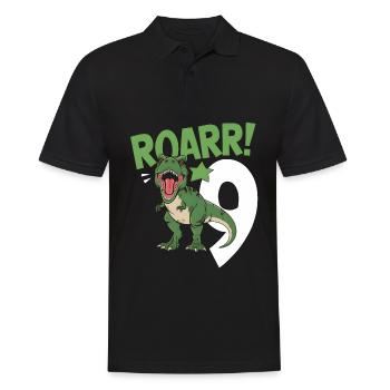 9e anniversaire 9 ans Dino Dinosaur Fan - Polo Homme - noir - Devant - Kai (181cm)