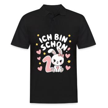 2. Geburtstag Hase Häschen Kindergeburtstag - Männer Poloshirt - Schwarz - Vorne - Kai (181cm)