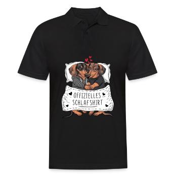 Chemise de nuit officielle Couple de teckels mignons - Polo Homme - noir - Devant - Kai (181cm)