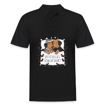 Chemise de nuit officielle Couple de teckels mignons - Polo Homme - noir - Devant - Kai (181cm)